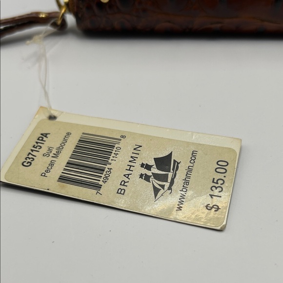 Brahmin Chestnut Crocodile Embossed Zip Wallet - Picture 3 of 5